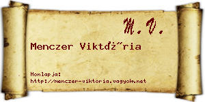 Menczer Viktória névjegykártya